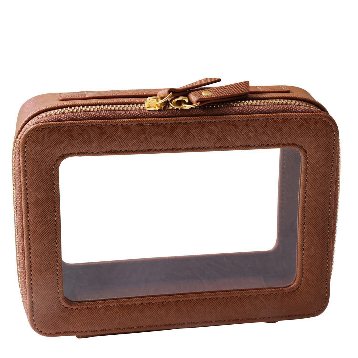 SANHECUN Toiletry bag waterproof cosmetic organizer with handle large opening for travelling car organizer (Brown) – pro