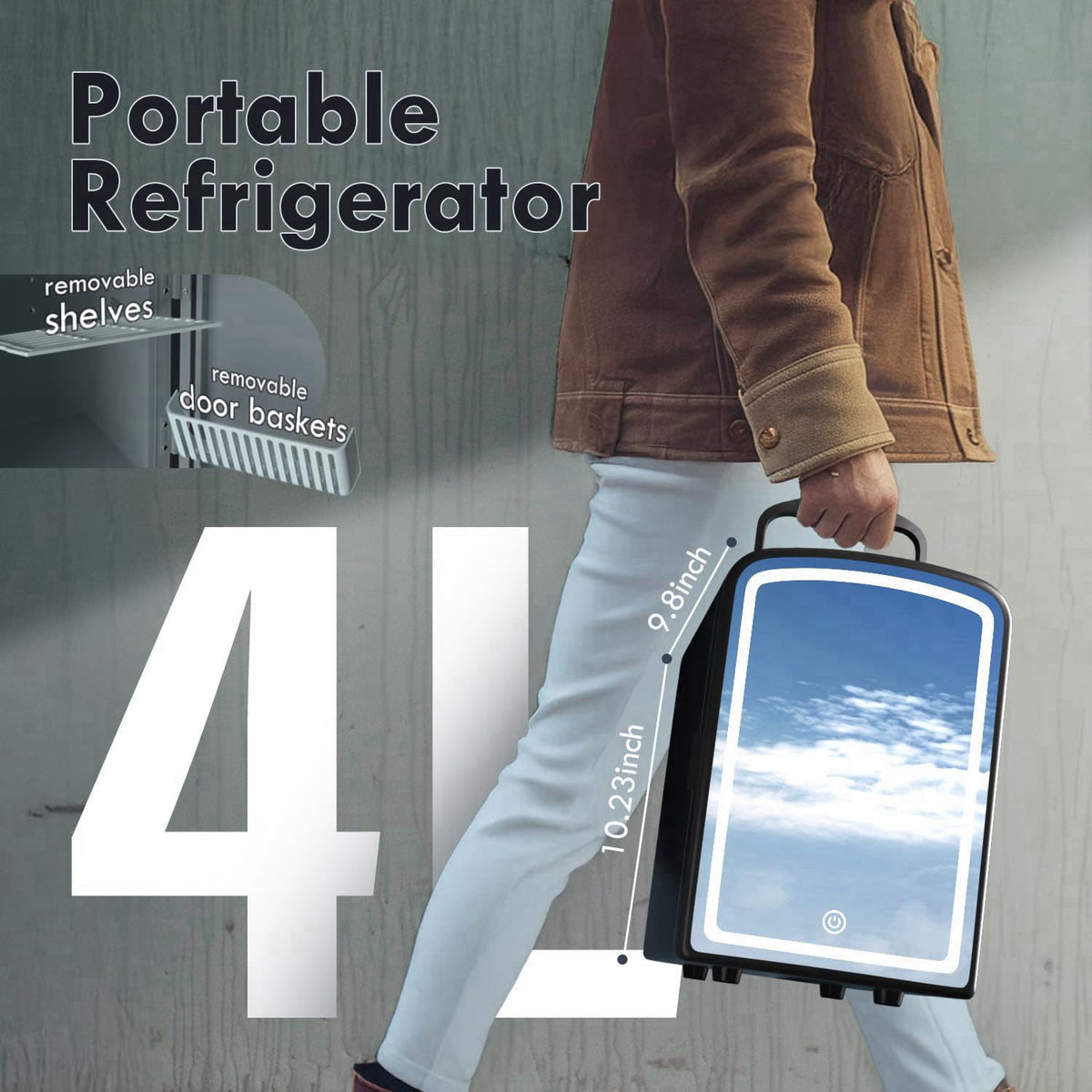 COYCYQI 4L Mini Skincare Fridge with Dimmable LED Mirror, Portable Beauty Refrigerator for Makeup, Cosmetic, Personal Sm