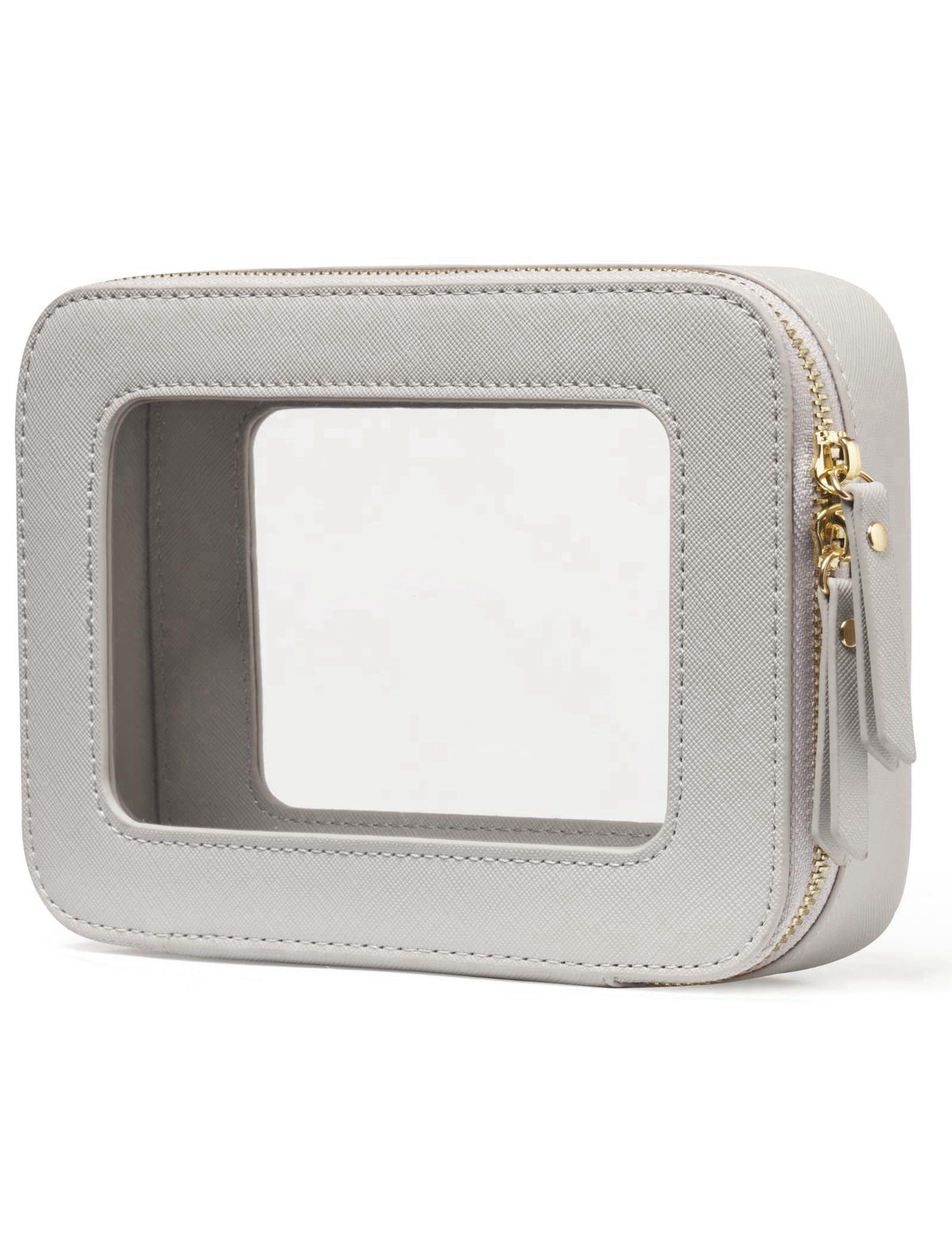 Popvibe Clear Makeup Case Toiletry Bag Travel Medium Clear Cosmetic Bag with Zipper, Small Make Up Bag Organizer Traveli