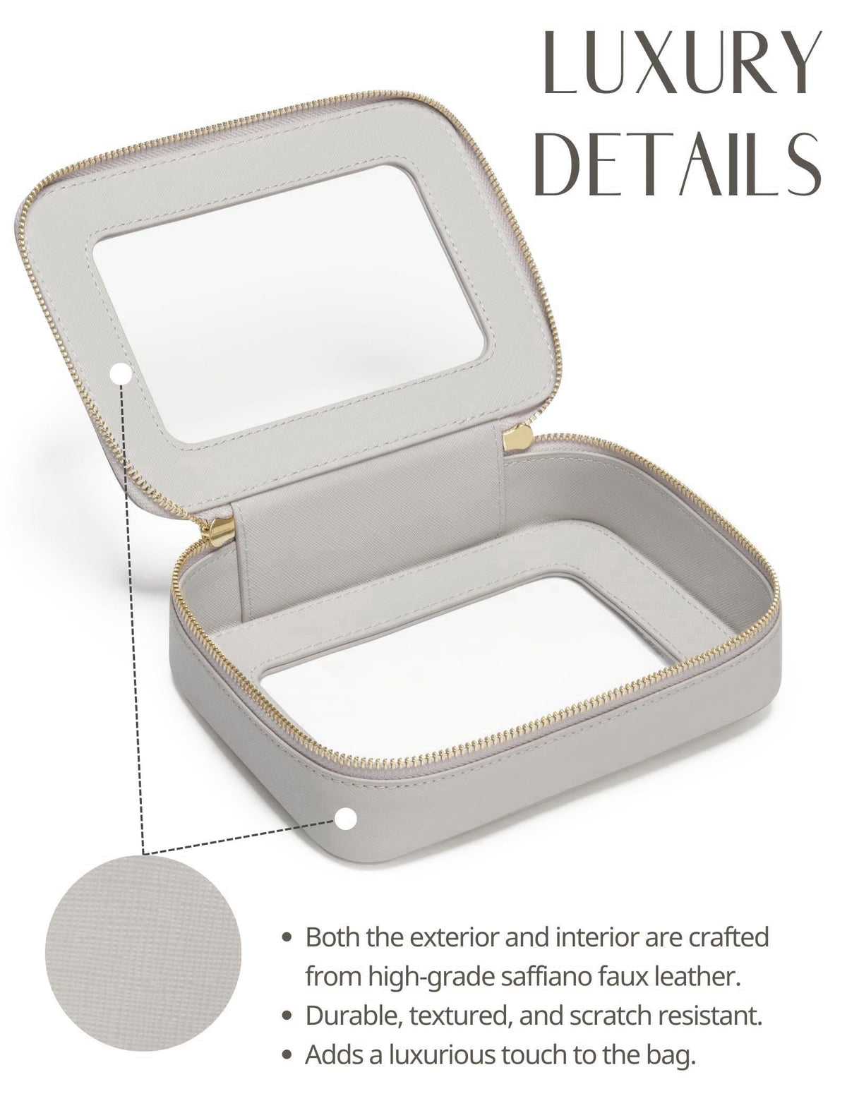 Popvibe Clear Makeup Case Toiletry Bag Travel Medium Clear Cosmetic Bag with Zipper, Small Make Up Bag Organizer Traveli