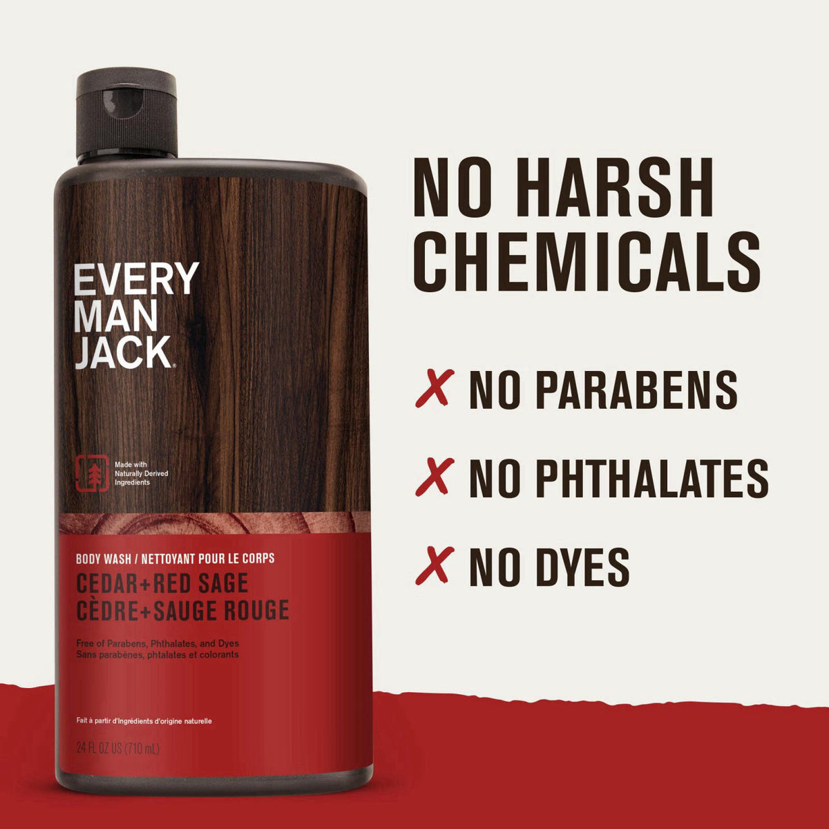 Every Man Jack Hydrating Body Wash for Men, Cedar Red Sage, 2pk – alternate angle
