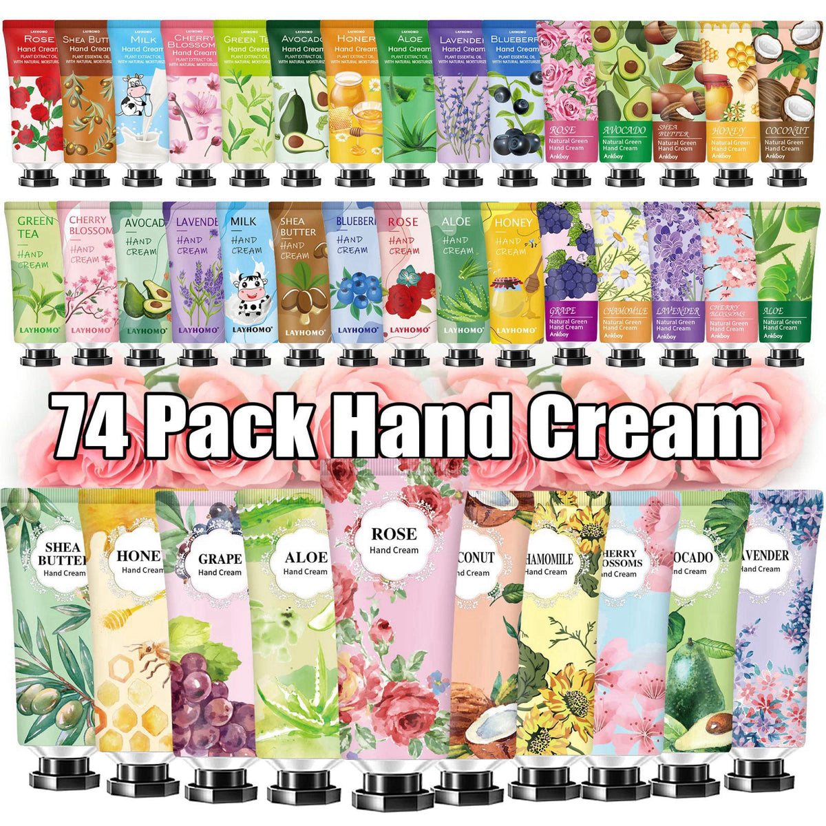 Layhomo 74 Pack Hand Cream Gift Set For Women and Girls,Mothers Day Gifts Bulk,Teacher Appreciation Gifts,Nurses Gifts,N