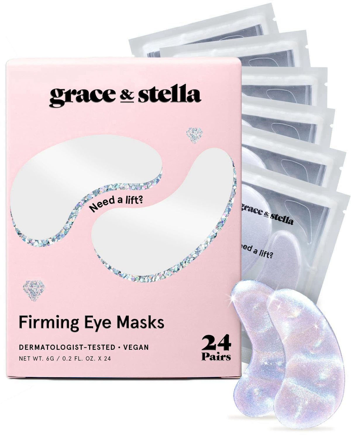 grace & stella Peptide Under Eye Patches For Puffy Eyes (White, 24 Pairs) – product photo (Masks)