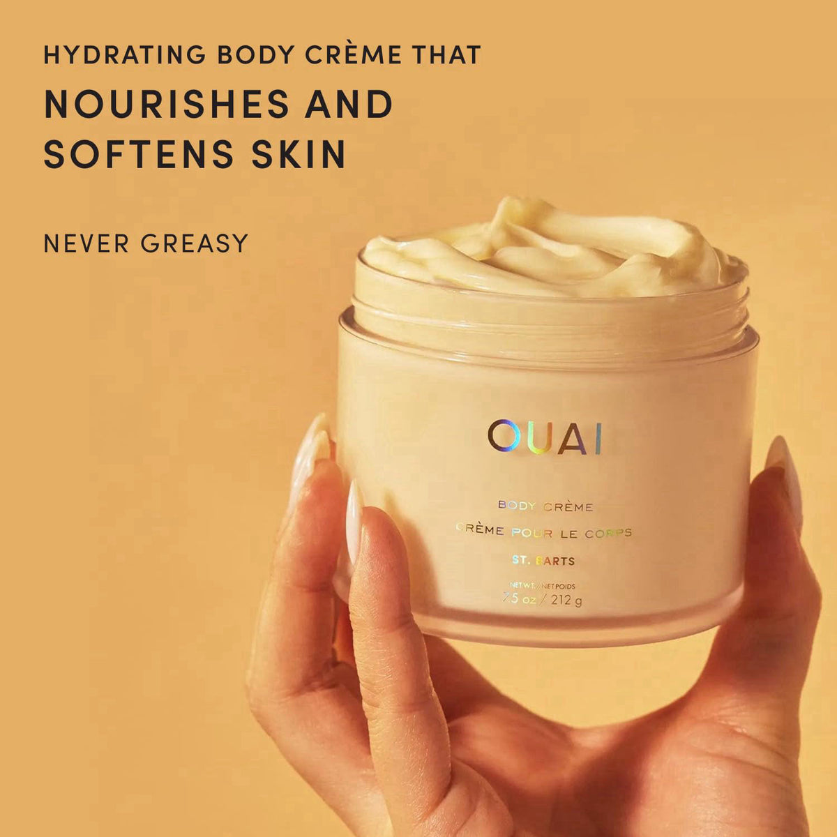 OUAI Body Cream - Hydrating Whipped Body Cream - St. Barts (7.5 oz) – close-up detail