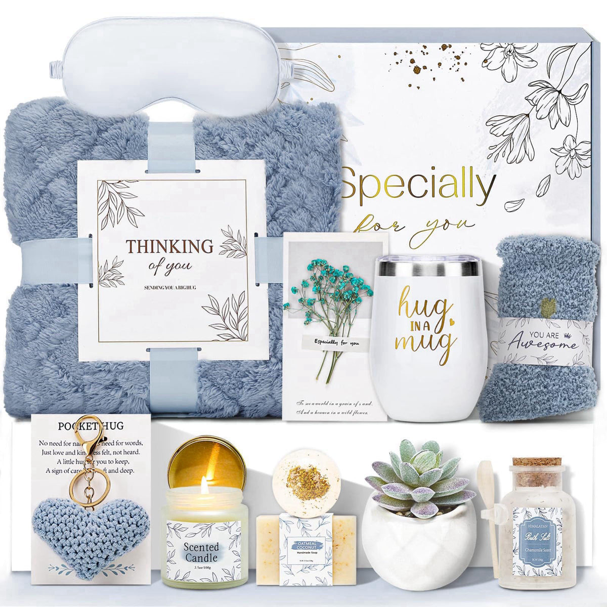 CuriBox Get Well Gifts for Women Self Care Gifts Basket - Relaxing Spa Care Package After Surgery Feel Better Sympathy M