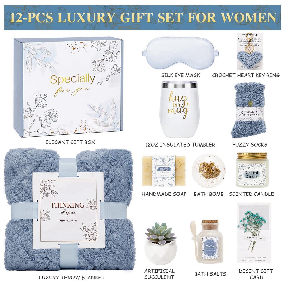 CuriBox Get Well Gifts for Women Self Care Gifts Basket - Relaxing Spa Care Package After Surgery Feel Better Sympathy M