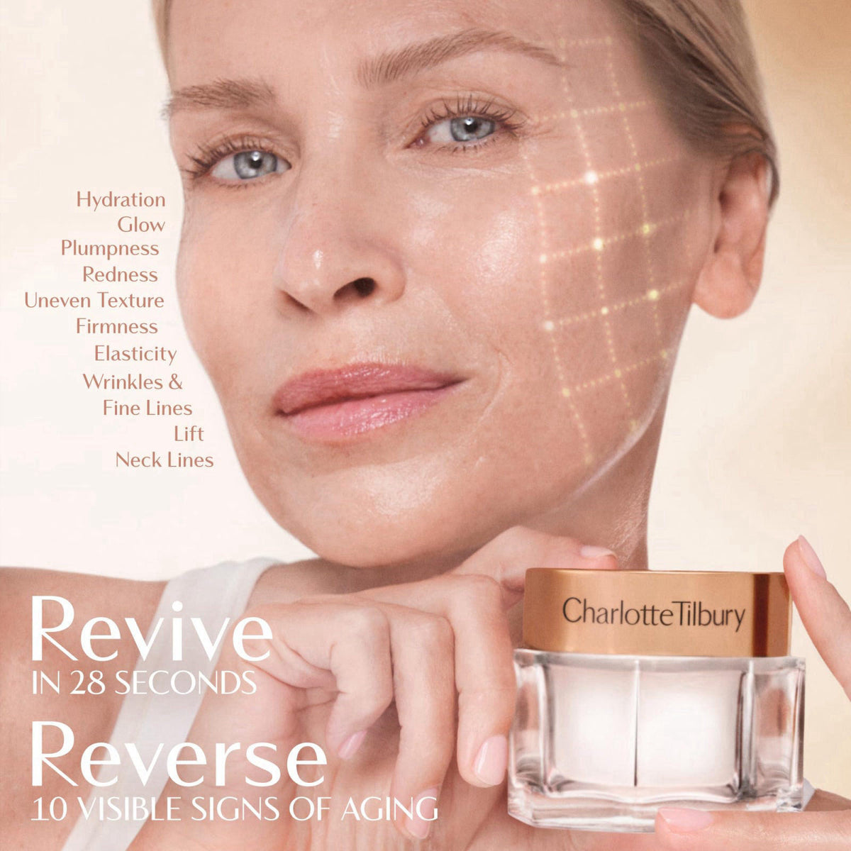 Charlotte Tilbury Magic Cream Face Moisturizer - Firming & Hydrating Face Cream to Create a Smoother-Looking Base for Ma