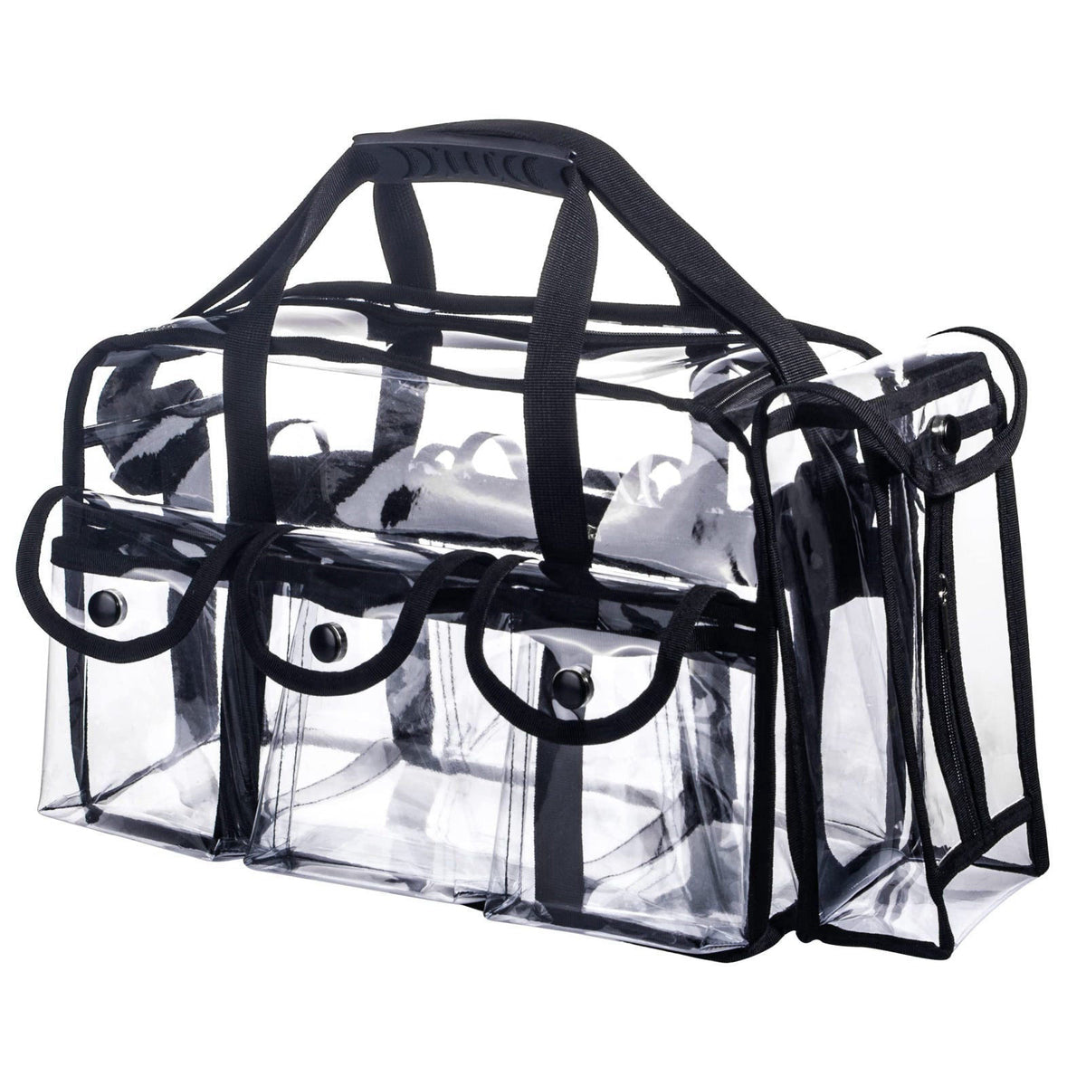 Tense Edano Wide Open Large Professional Clear PVC Travel Makeup Artist Set Bag Cosmetic Nails Beauty Bags Transparent V