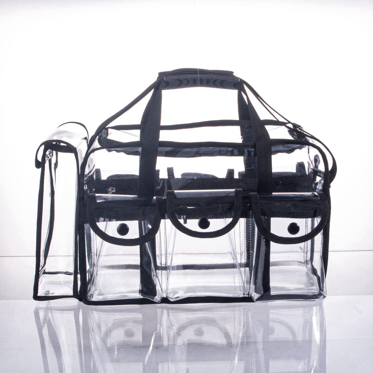 Tense Edano Wide Open Large Professional Clear PVC Travel Makeup Artist Set Bag Cosmetic Nails Beauty Bags Transparent V