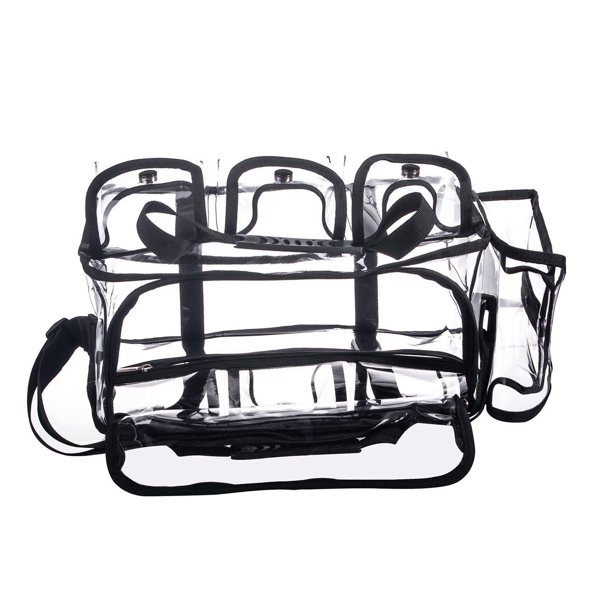Tense Edano Wide Open Large Professional Clear PVC Travel Makeup Artist Set Bag Cosmetic Nails Beauty Bags Transparent V