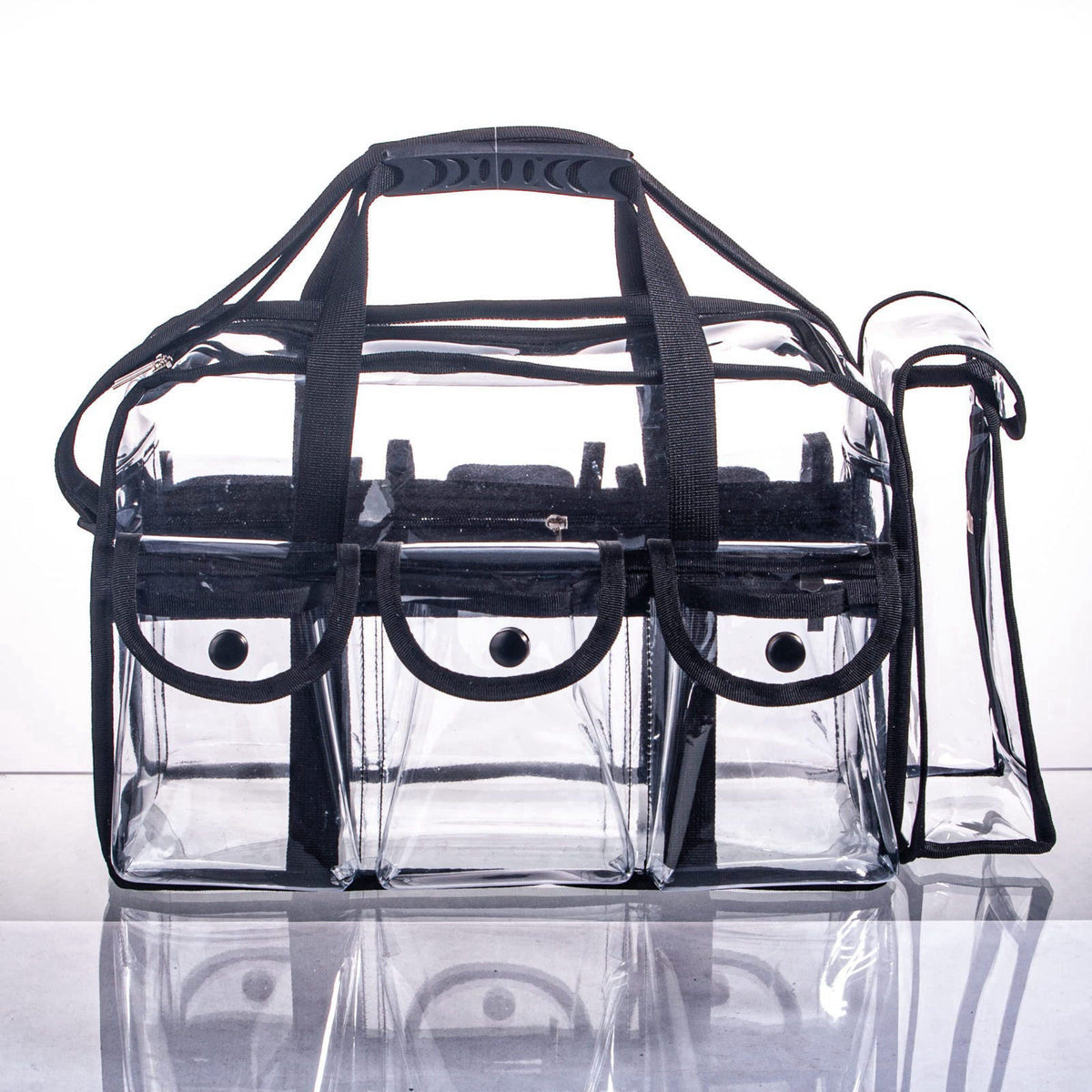 Tense Edano Wide Open Large Professional Clear PVC Travel Makeup Artist Set Bag Cosmetic Nails Beauty Bags Transparent V