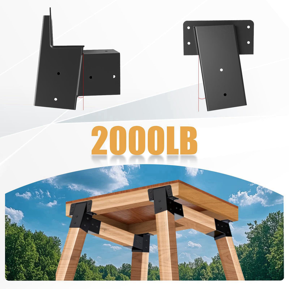 TAYORY 4 Pcs Deer Stand Brackets 4x4 (Strengthen Support, Easy Installation), Outdoor Angle Brackets with Powder-Coated 