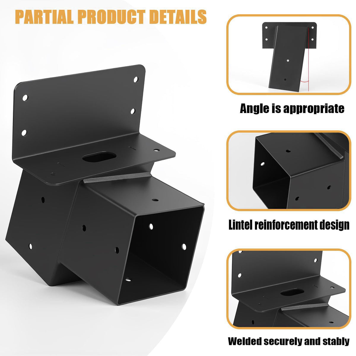 TAYORY 4 Pcs Deer Stand Brackets 4x4 (Strengthen Support, Easy Installation), Outdoor Angle Brackets with Powder-Coated 