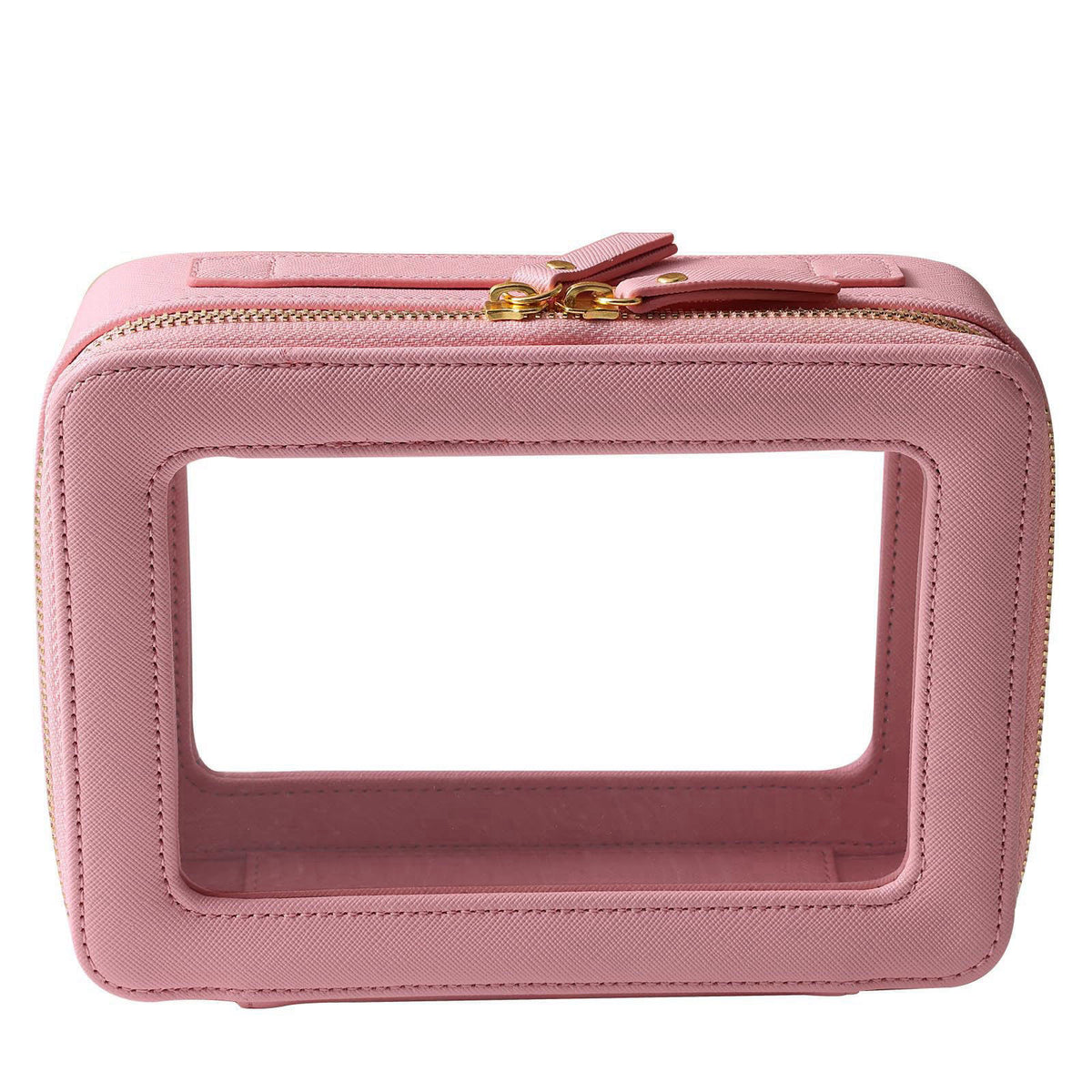SANHECUN Toiletry bag waterproof cosmetic organizer with handle large opening for travelling (Pink) – product photo (Toi
