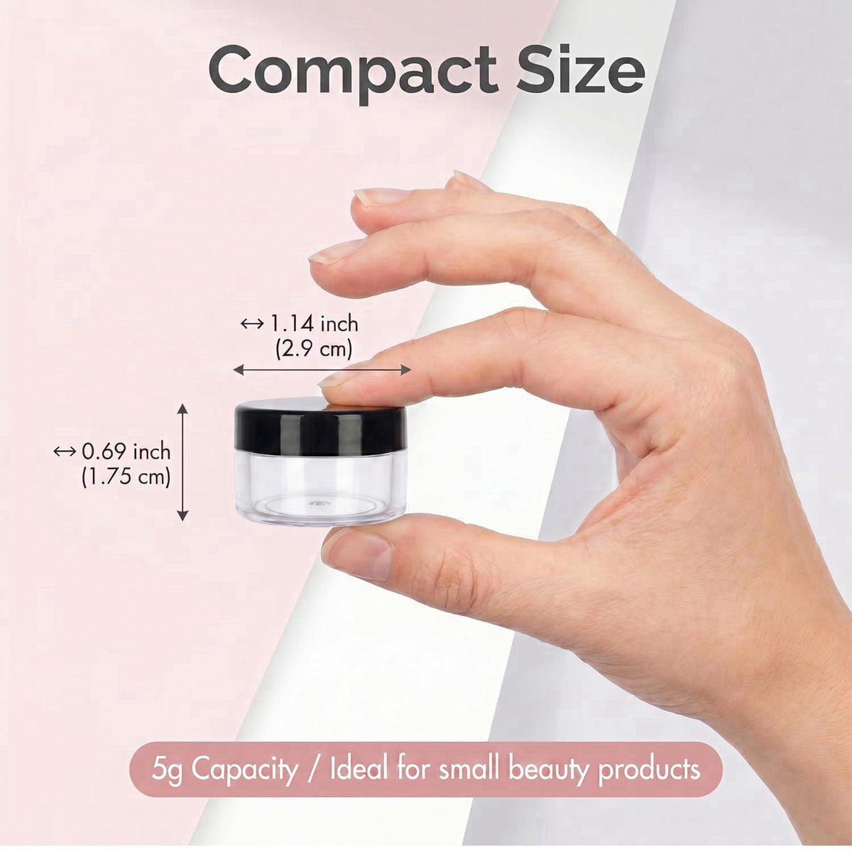 GOLACKY 5 Gram Sample Containers 200 Count Small Travel Containers with Lids – full view