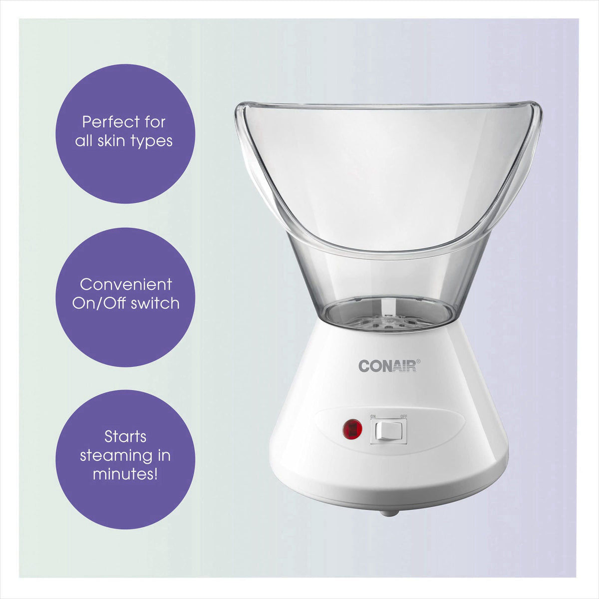 True Glow by Conair Moisturizing Mist Facial Steamer, Warm Steam Face Sauna for Deep Pore Cleansing & Hydration, Home Sp