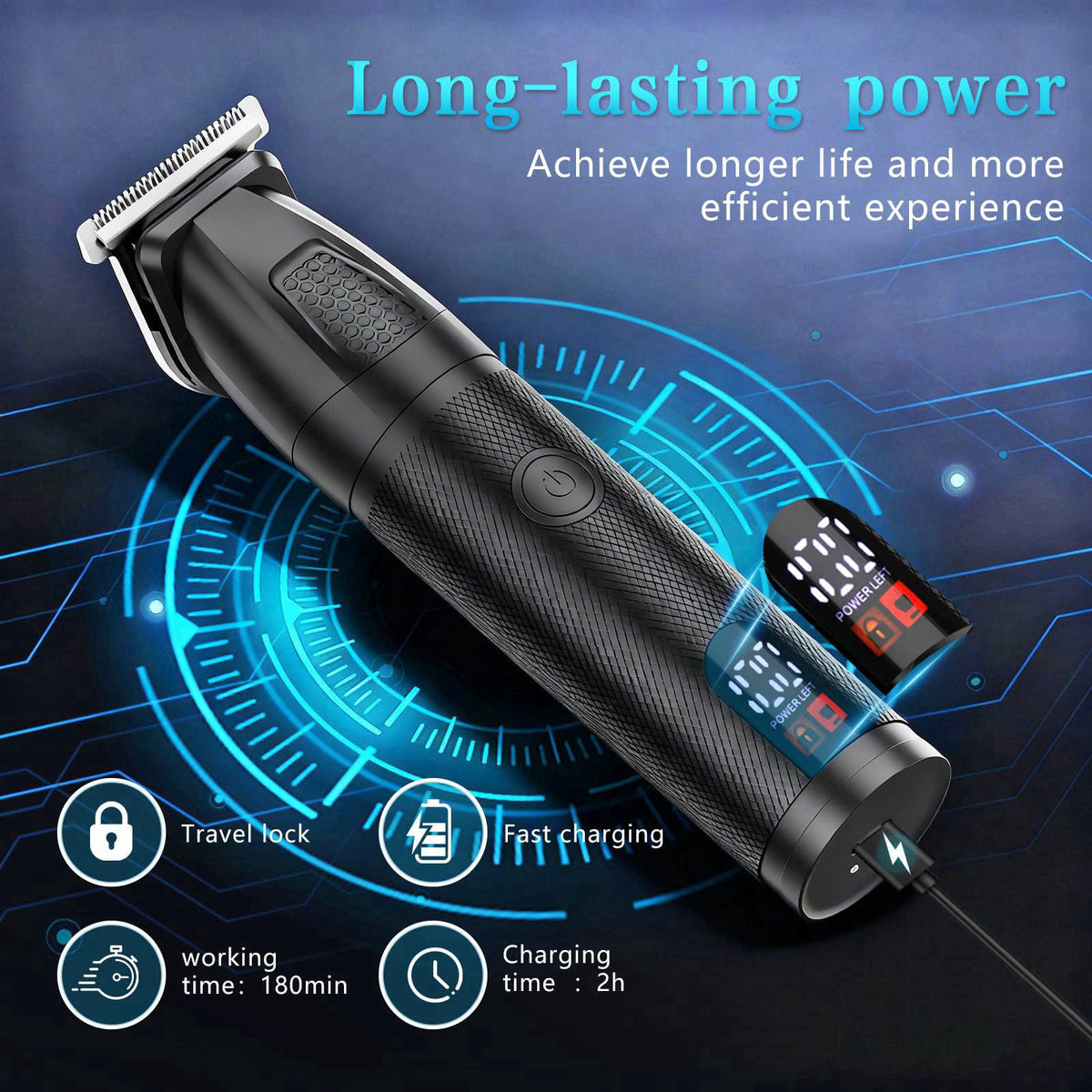 Bomxin Manscape Body & Beard Trimmer for Men,Waterproof,6 in 1 Grooming Kit – packaging and label