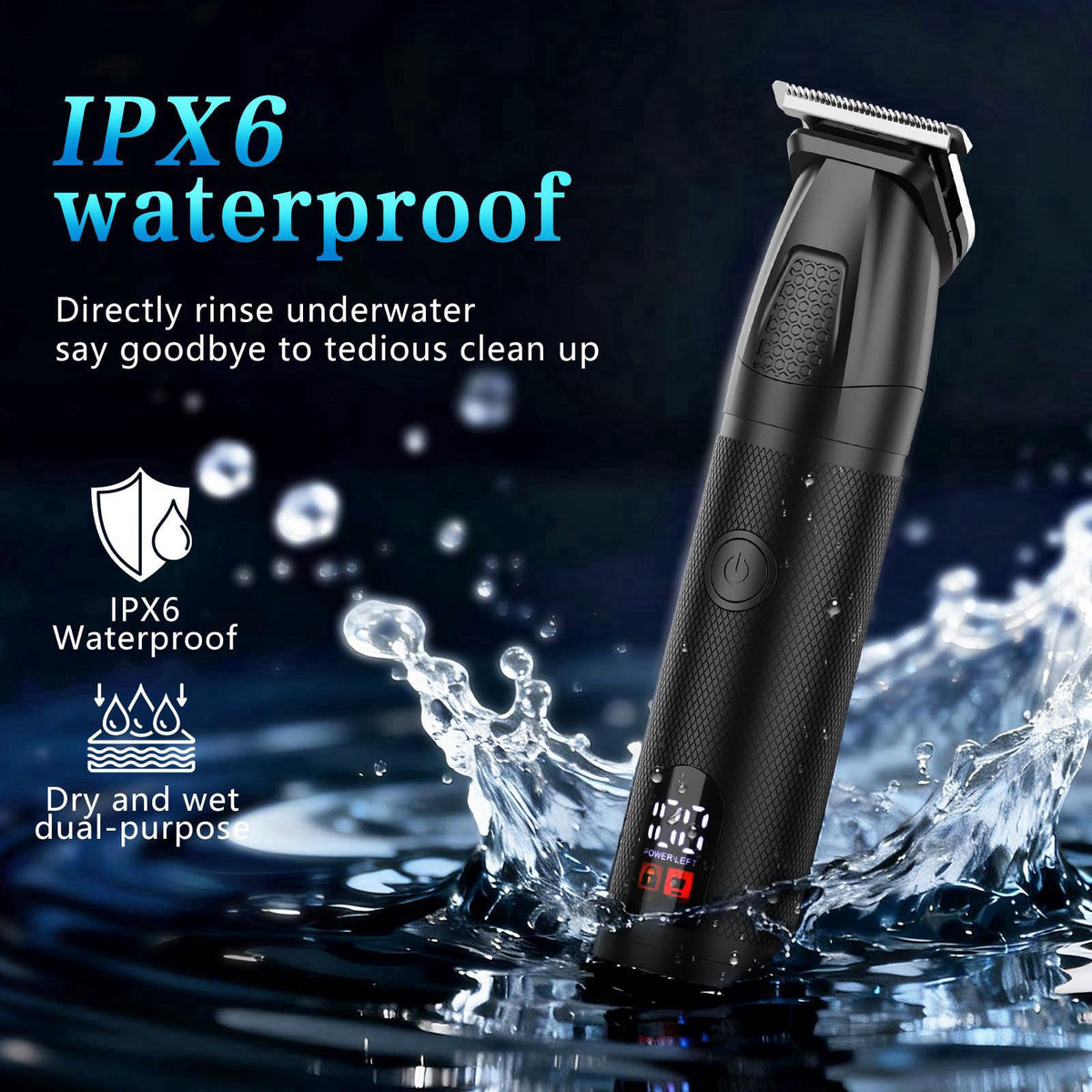 Bomxin Manscape Body & Beard Trimmer for Men,Waterproof,6 in 1 Grooming Kit – full view