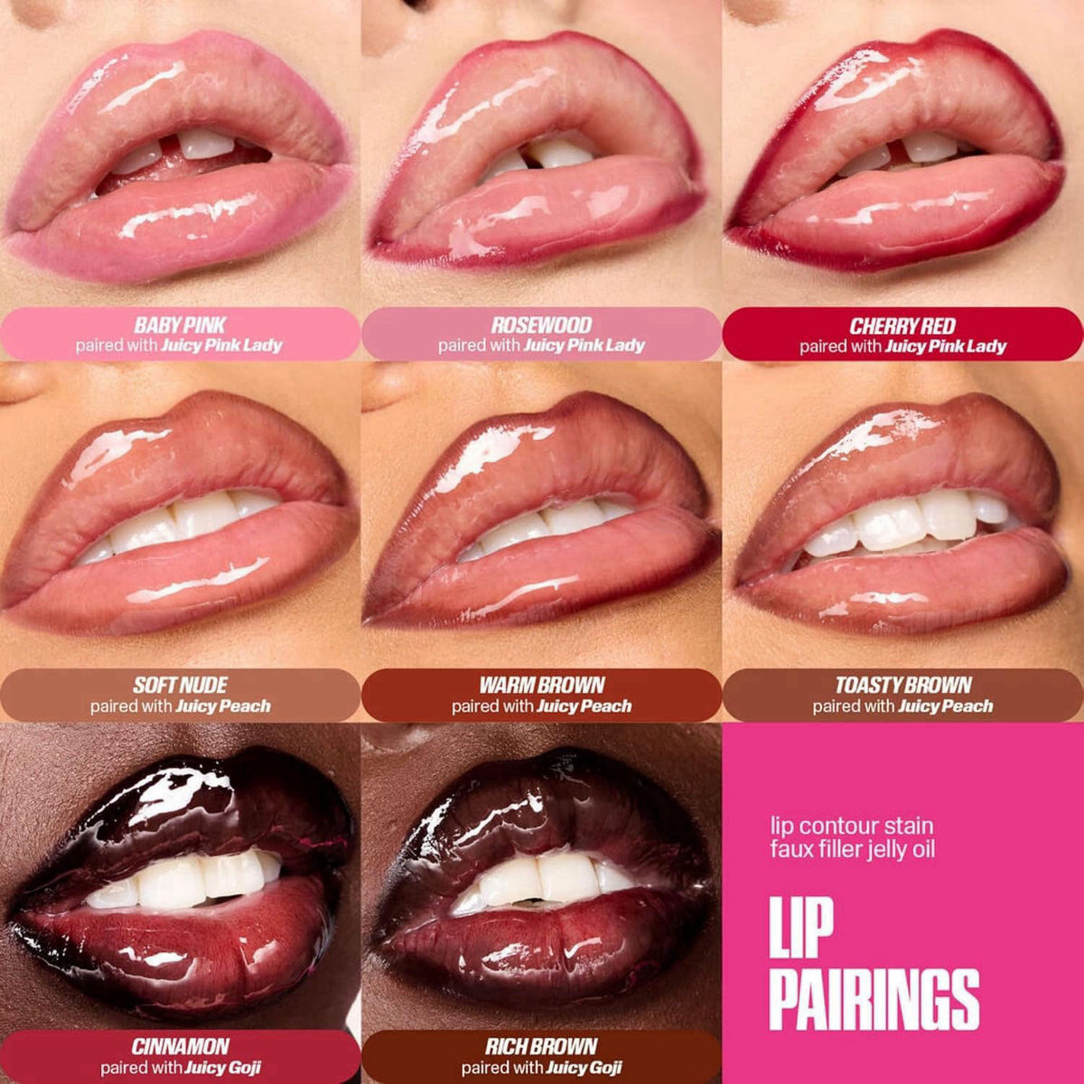 Huda Faux Filler Jelly Lip Oil - Juicy Goji (.13 Fl Oz) – full view