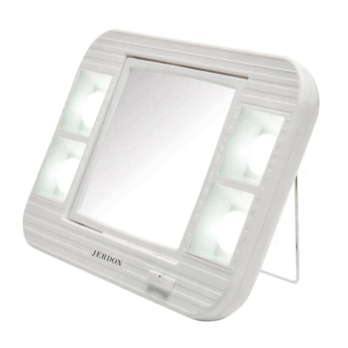JERDON Lighted Makeup Mirror with 5X Magnification - White - J1015 – close-up detail in White