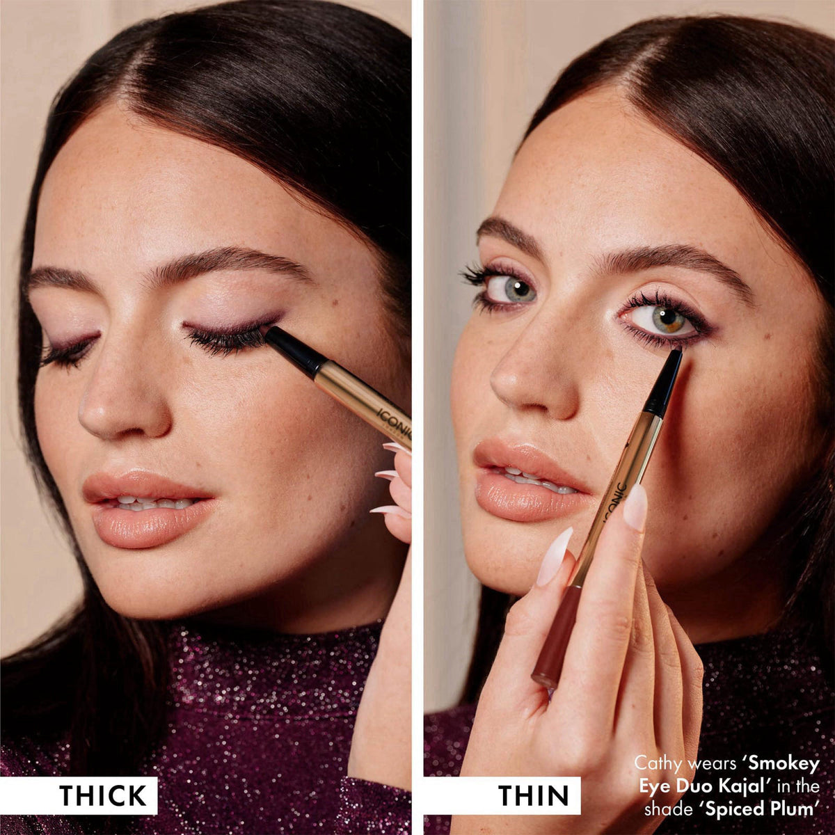ICONIC LONDON Smokey Eye Dual Ended Eyeliner | Water Resistant – back view and specifications