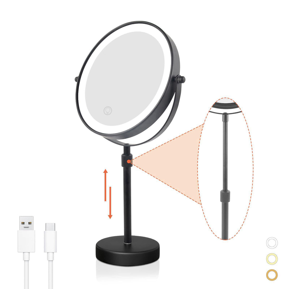 Nicesail Magnifying Lighted Makeup Mirror Height Adjustable