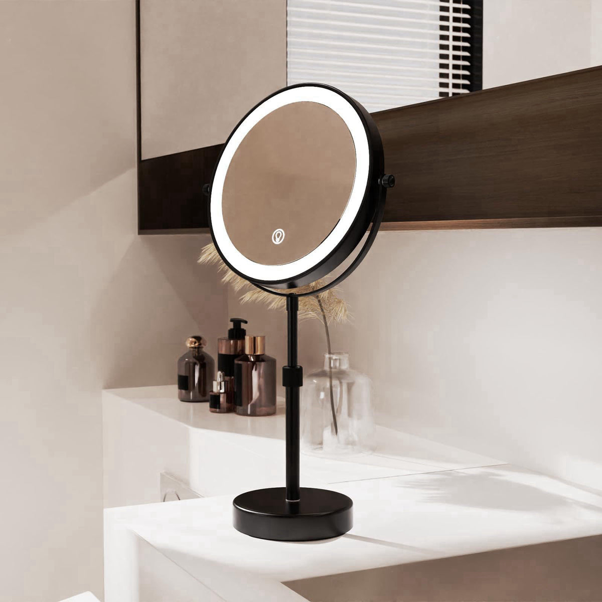 Nicesail Magnifying Lighted Makeup Mirror Height Adjustable – close-up detail
