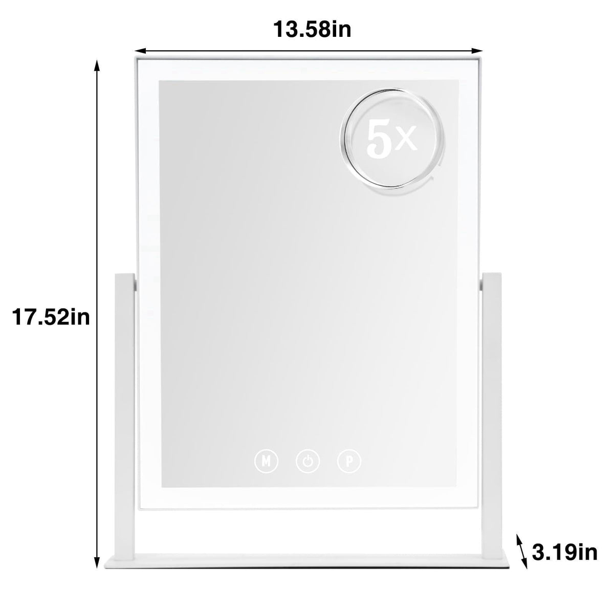 ViKert Vanity Mirror with Lights,Makeup Mirror with 5X Magnification Mirror, Light up Desk Mirror, Led Mirror for Desks,
