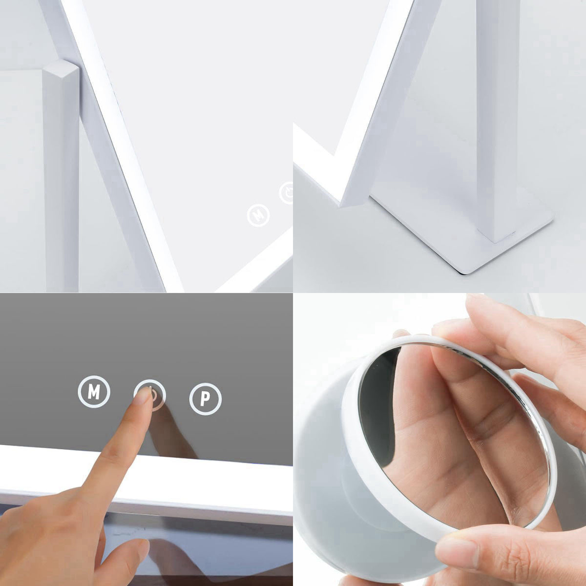 ViKert Vanity Mirror with Lights,Makeup Mirror with 5X Magnification Mirror, Light up Desk Mirror, Led Mirror for Desks,