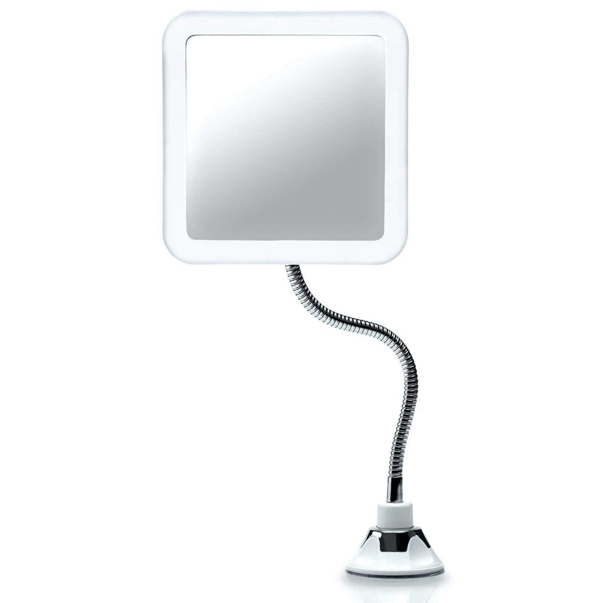 Fancii Flexible Magnifying Mirror 10X with LED Light and Gooseneck, Lighted Travel Makeup Mirror, Lock Suction, Natural 