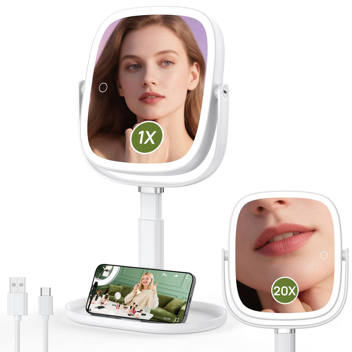 Glowtop – Makeup Mirrors on display
