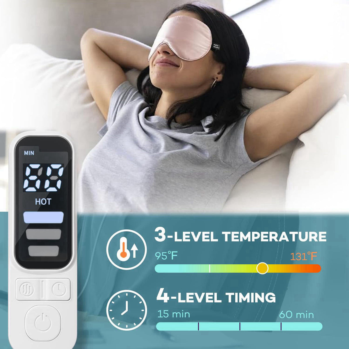 FlexTherm Pink Heated Eye Mask for Dry Eyes, MGD, Blepharitis, Stye Treatment, Warm & Cool Eye Masks, USB Powered, Adjus