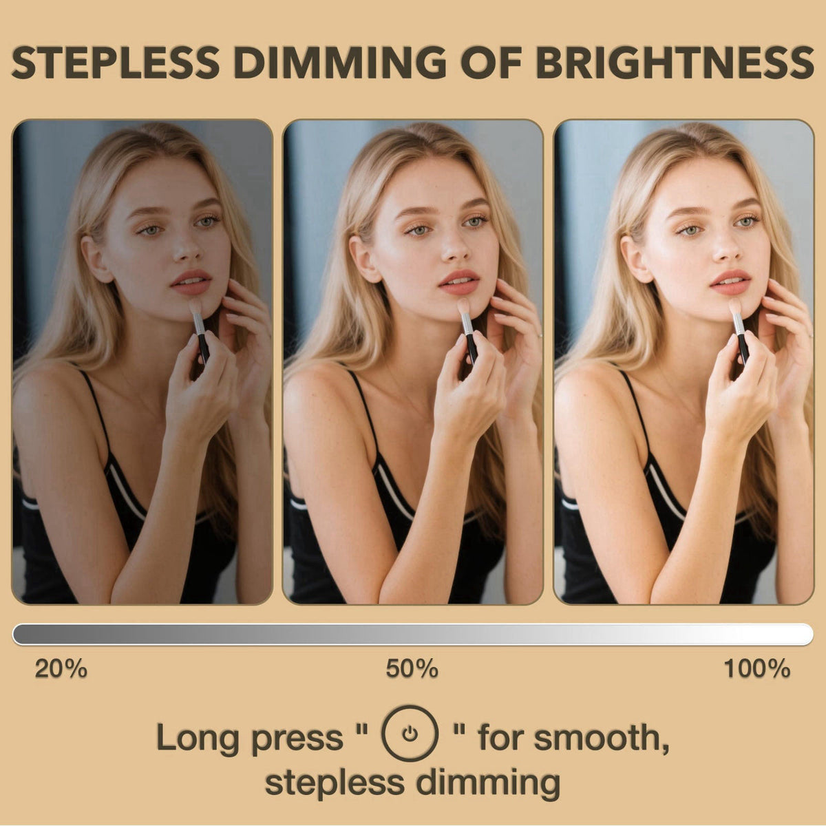 Shinerva 12"×13.9" Vanity Mirror with Lights, LED Makeup Mirror – full view