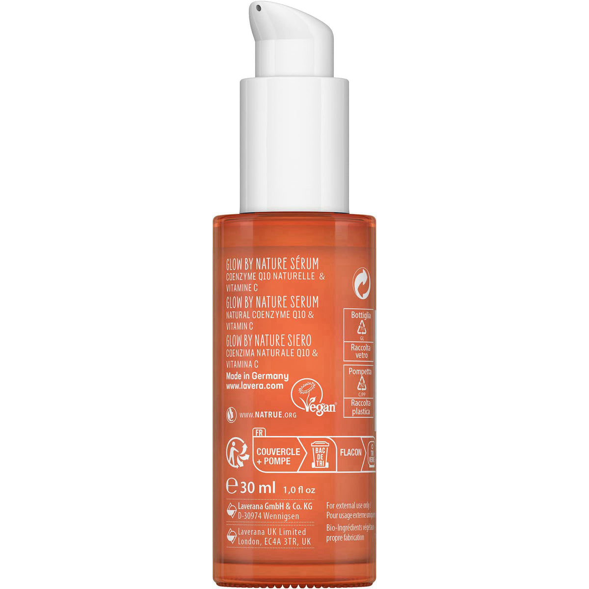 lavera Glow by Nature Serum - Face Serum with Q10 & Vitamin C for a Radiant Complexion - Moisturizing Facial Serum - Ant