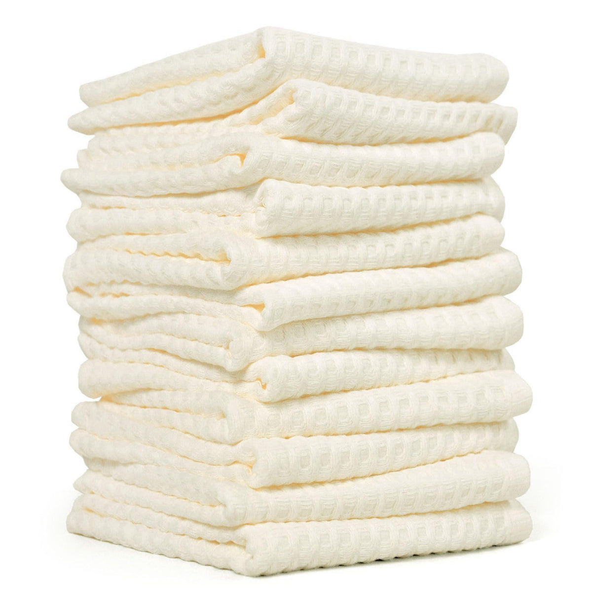Cleanbear Wash Cloths 12 Pack - Cotton Waffle Weave, Lightweight, 13” x 13” – product photo (Washcloths)