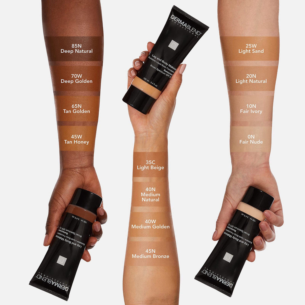 Dermablend Leg & Body Makeup Foundation SPF 25, 20N, 3.4 fl oz – full view