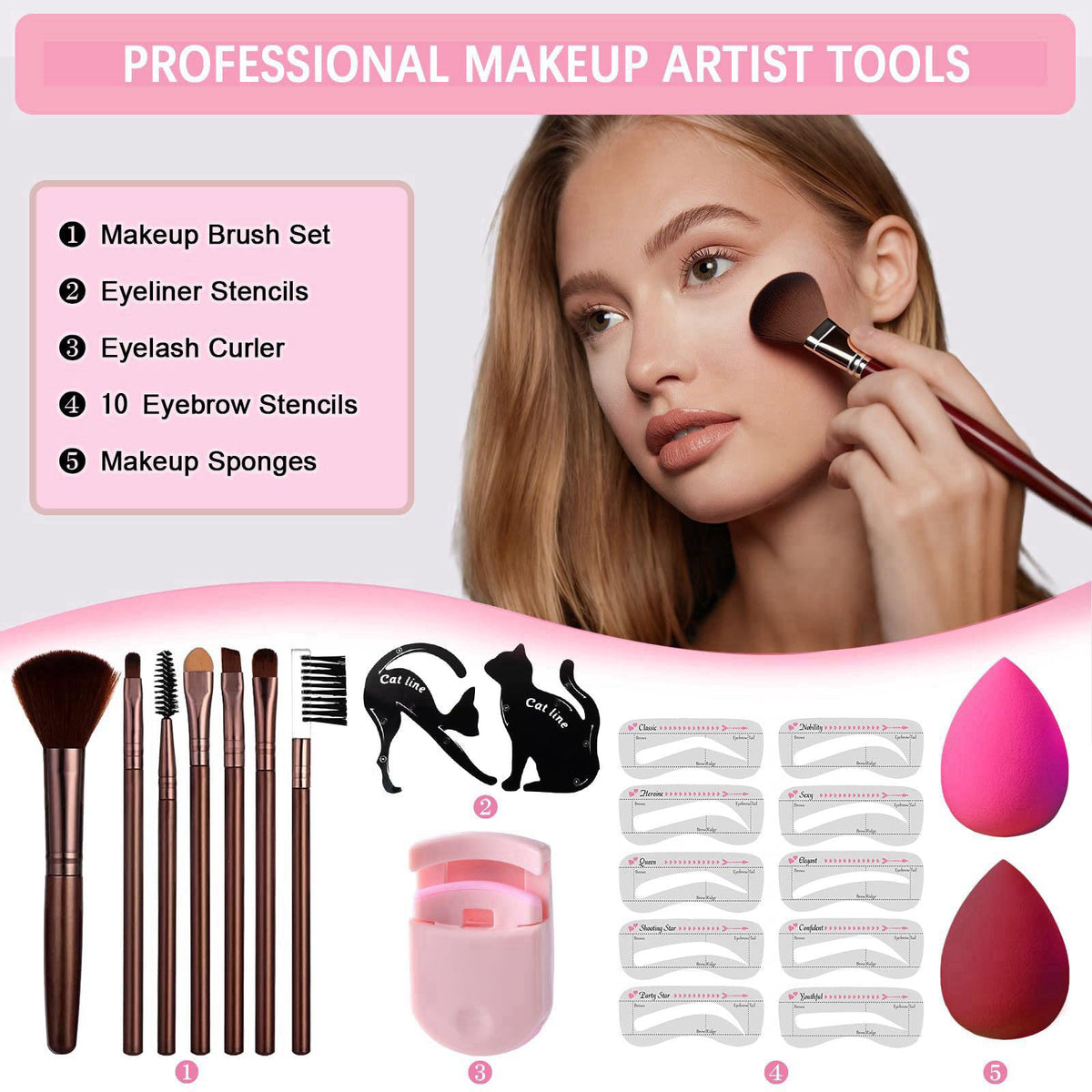 Geyomi All in One Makeup Kit Makeup Set for Women Full Kit, Make Up Gift Set for Women Teens Girls, Makeup Essential Bun