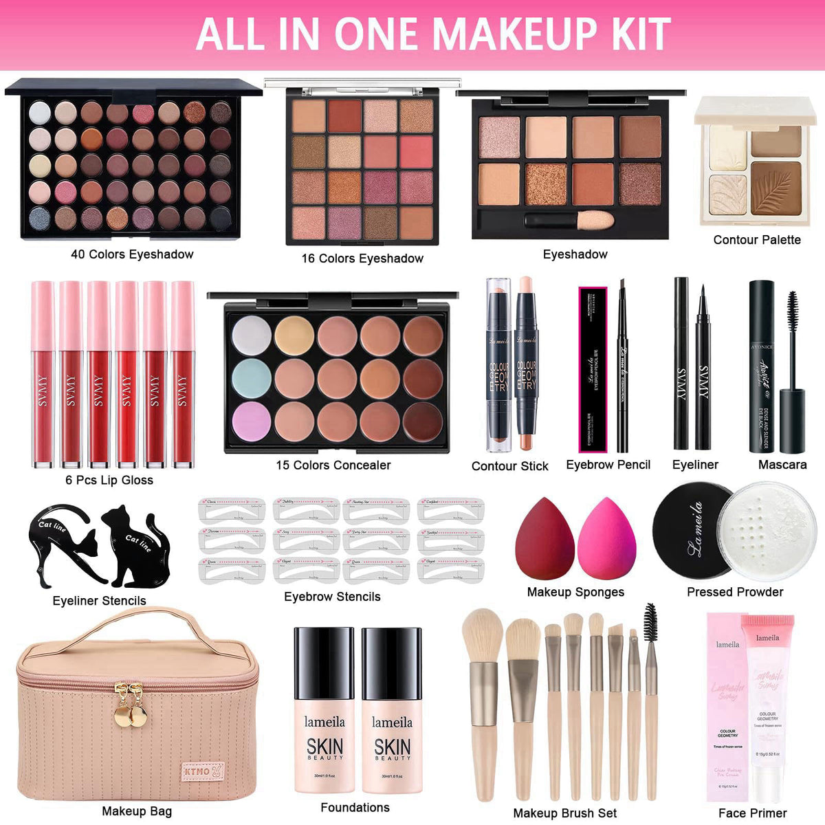 Peenice All in One Makeup Kit for Women Full Kit, Makeup Gift Sets for Women Teens Girls, Makeup Essential Bundle Includ