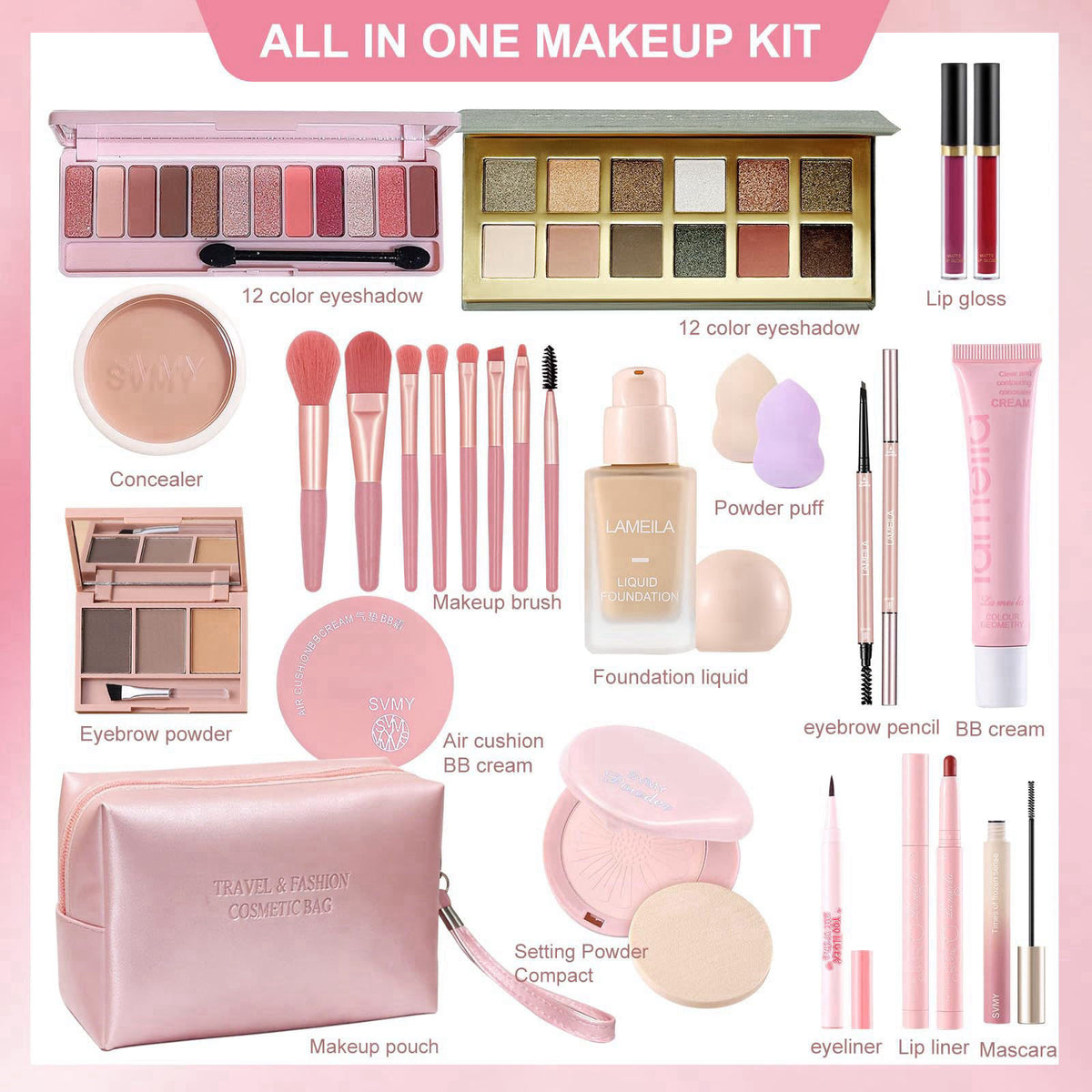 Fynqwor Makeup Kit for Women Full Kit，Makeup Gift Set – close-up detail in Mixed