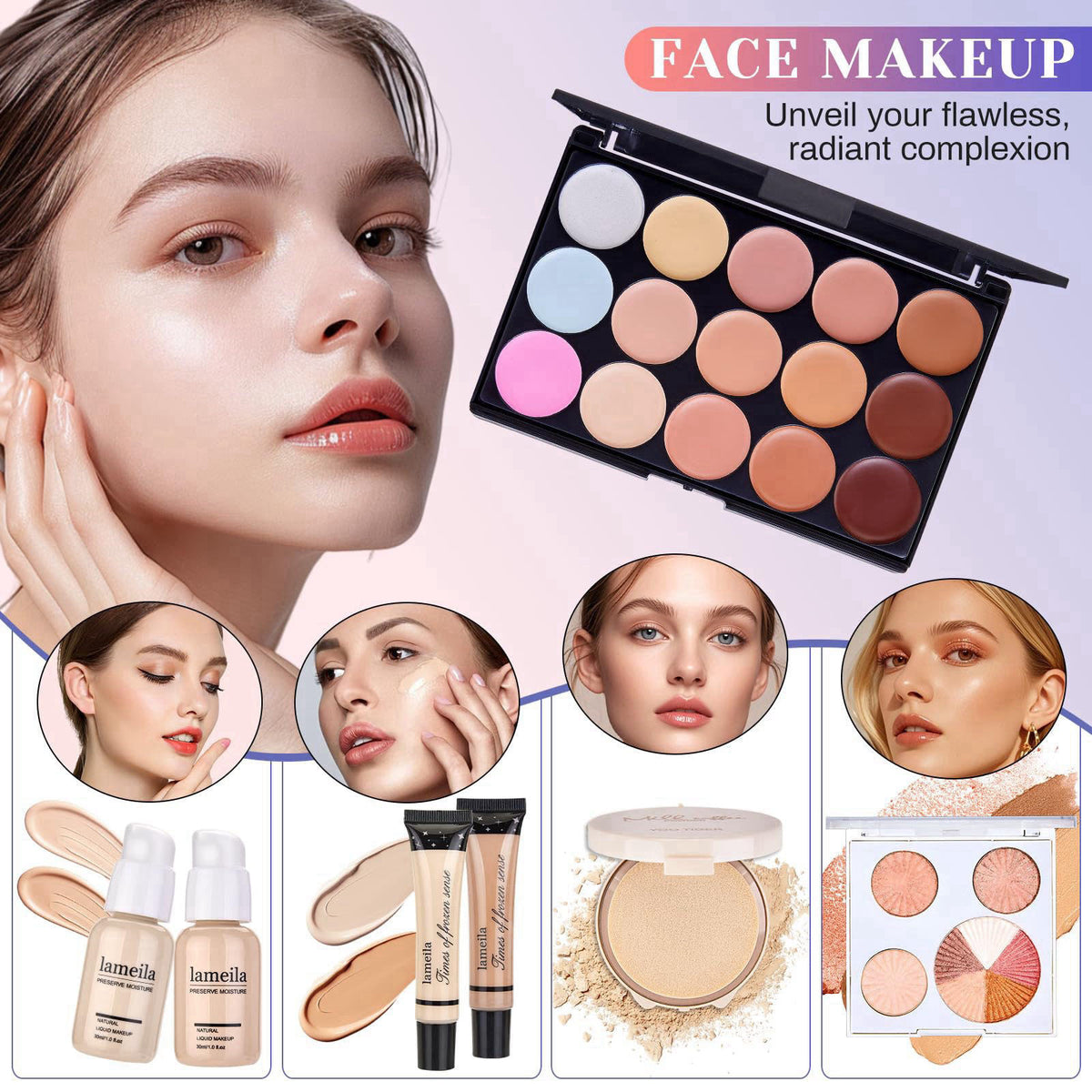 CHAFFUL All in One Makeup Kit, Make Up Gift Set, Makeup Kit for Women Full Kit – packaging and label