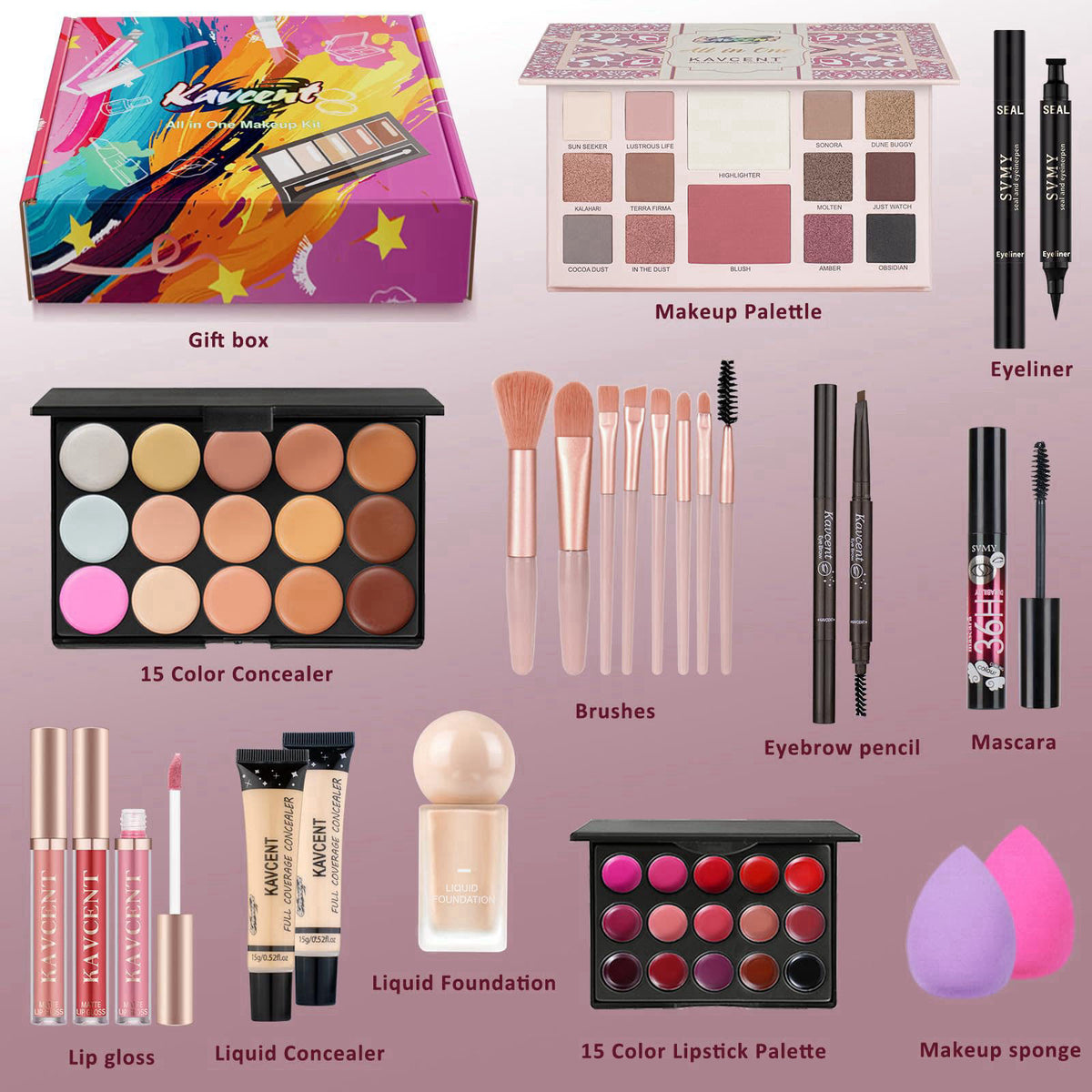 KAVCENT Makeup Kit for Teens Women Girls full Kit Makeup Set for Teens Makeup Kits for Teenagers Makeup Gift Set for Tee