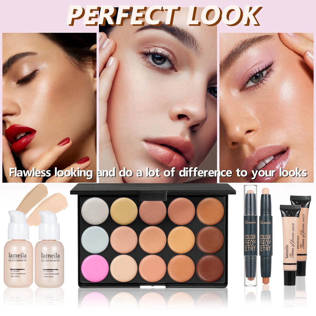 KAVCENT Makeup Set Makeup Kit for Women Full Kit Makeup Sets for Teens Women Gift Eyeshadow Palette Lipgloss Foundation 