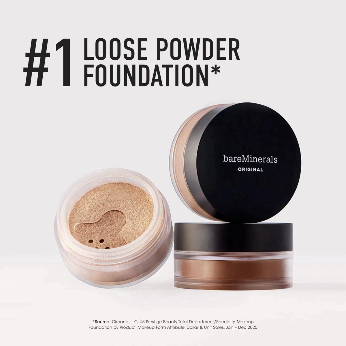bareMinerals ORIGINAL Loose Powder Foundation, Fairly Light 03, 0.28 oz – back view and specifications