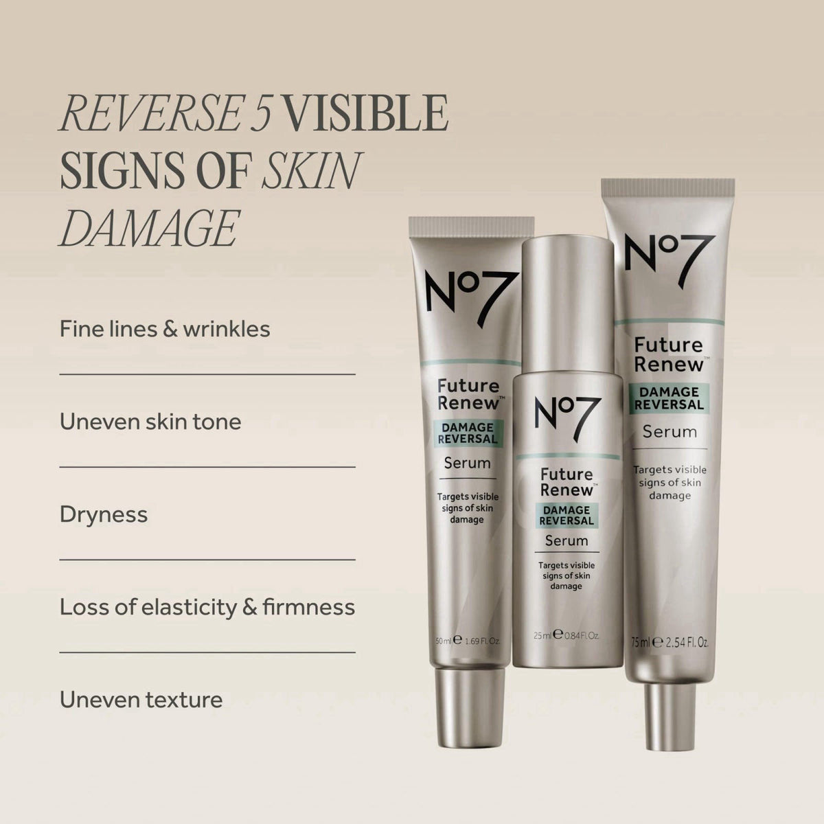 No7 Future Renew Damage Reversal Face Serum, 1.69 Fl Oz – close-up detail