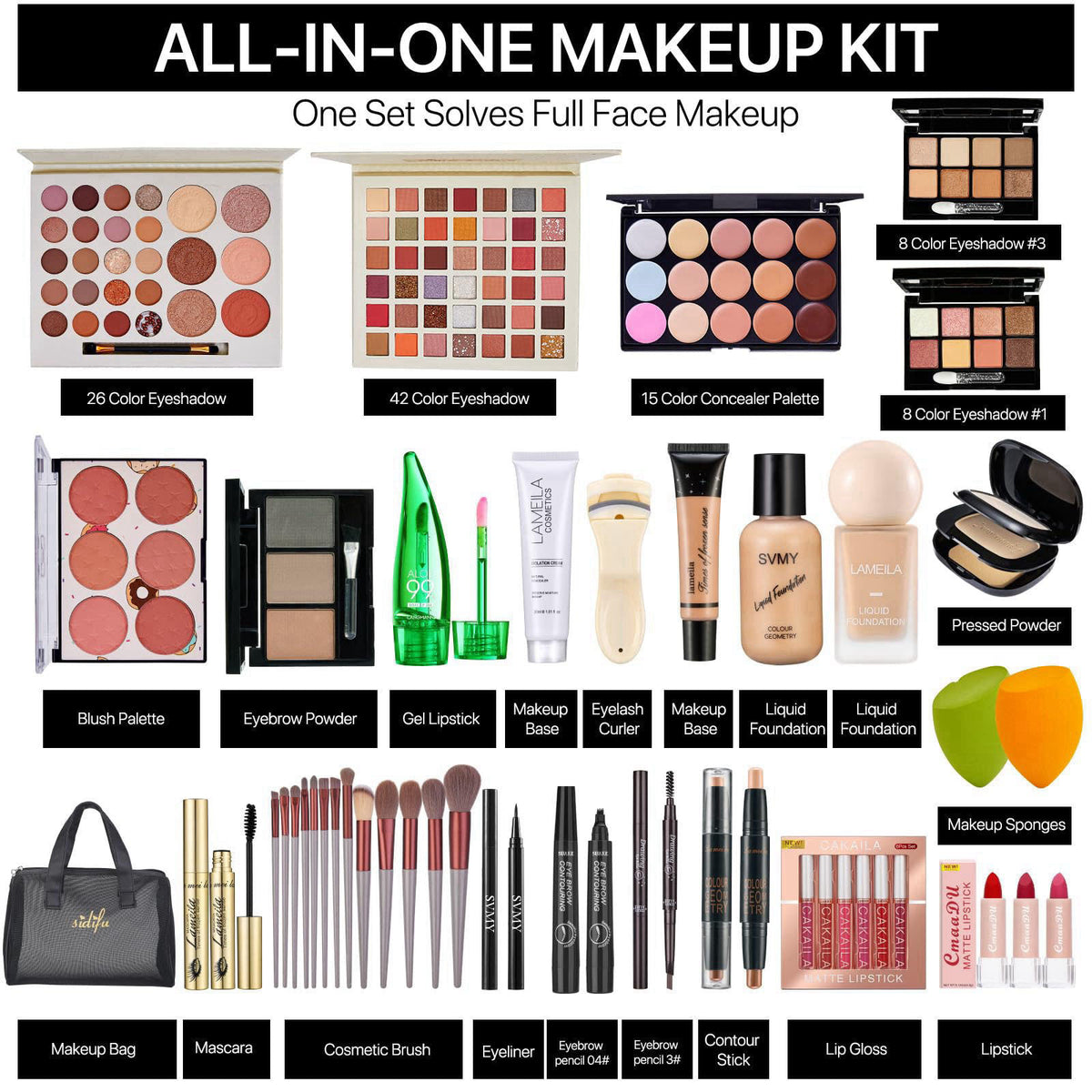 SIGHTLING All in One Makeup Kit for Women Full Kit, Makeup Gift Set for Women & Girls – close-up detail in red