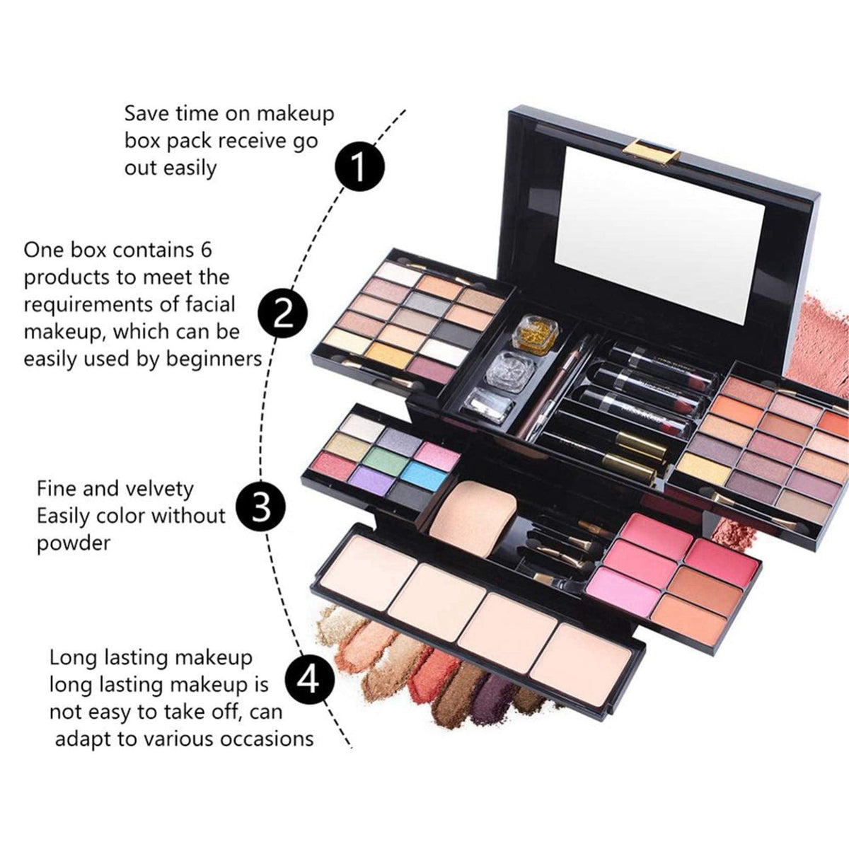 FantasyDay 54 Colors All in one Makeup Gift Set Holiday Birthday Beauty Cosmetic Essential Starter Bundle Include 39 Eye