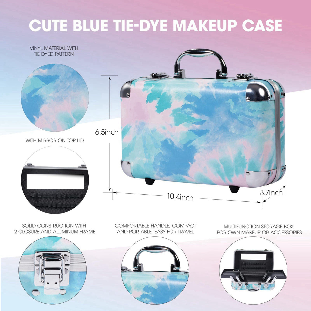 Hot Sugar All-in-One Makeup Set for Adults and Girls (Blue Tie-Dye) – packaging and label