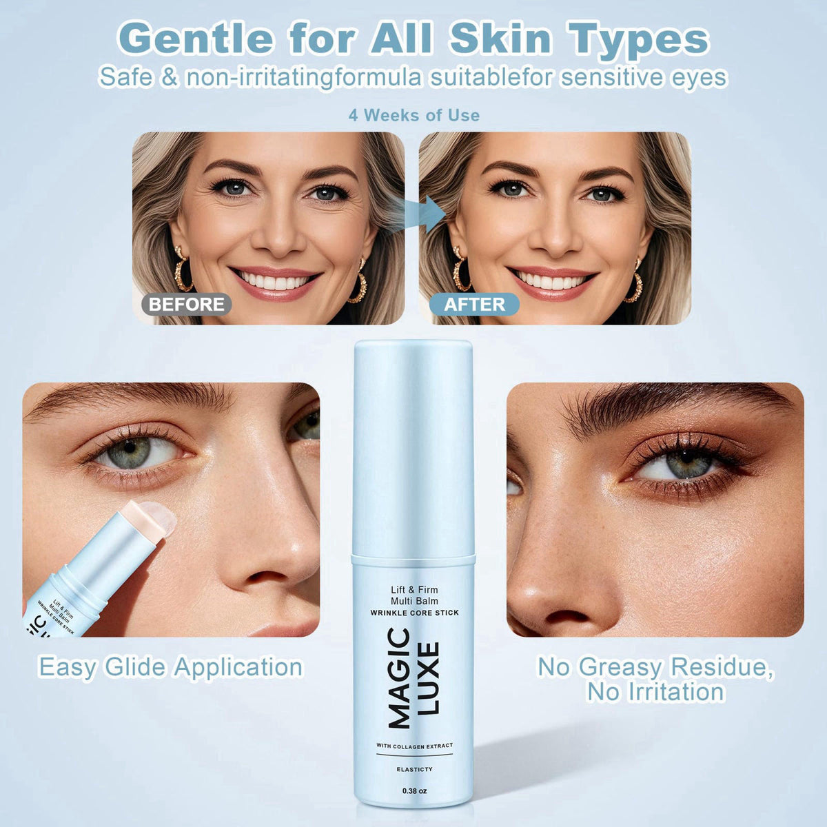 MAGIC LUXE OIL Magic Luxe Korean Under Eye Balm Stick, Luxe Under Eye Balm & Luxe Eye Cream Alternative, Hydrating Smoot