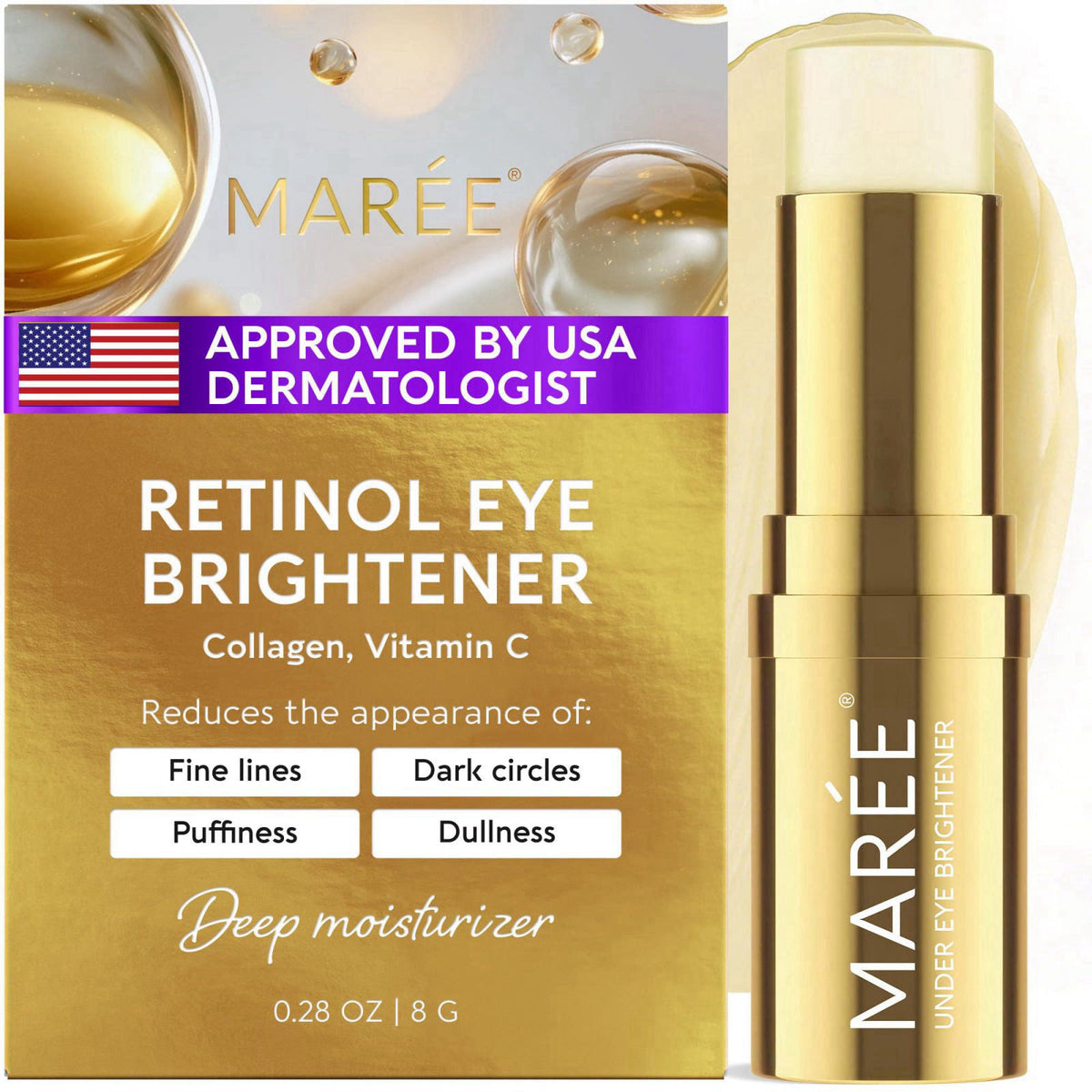 MAREE Under Eye Balm Stick - Under Eye Brightener Cream for Dark Circles – product photo (Balms)