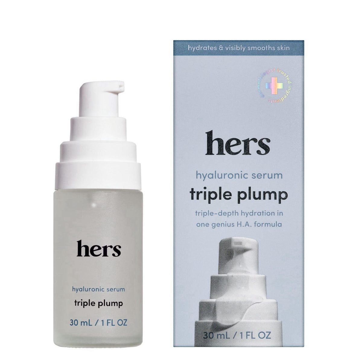 HIMS & HERS hers Triple Plump Hyaluronic Face Serum - Deeply Hydrating Hyaluronic Acid Face Serum with 3 Different Molec